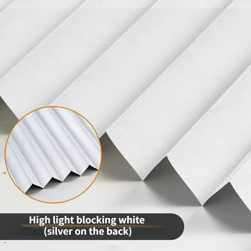 Self Adhesive Pleated Window Blinds Half Blackout Shades For Bathroom And Balcony 13