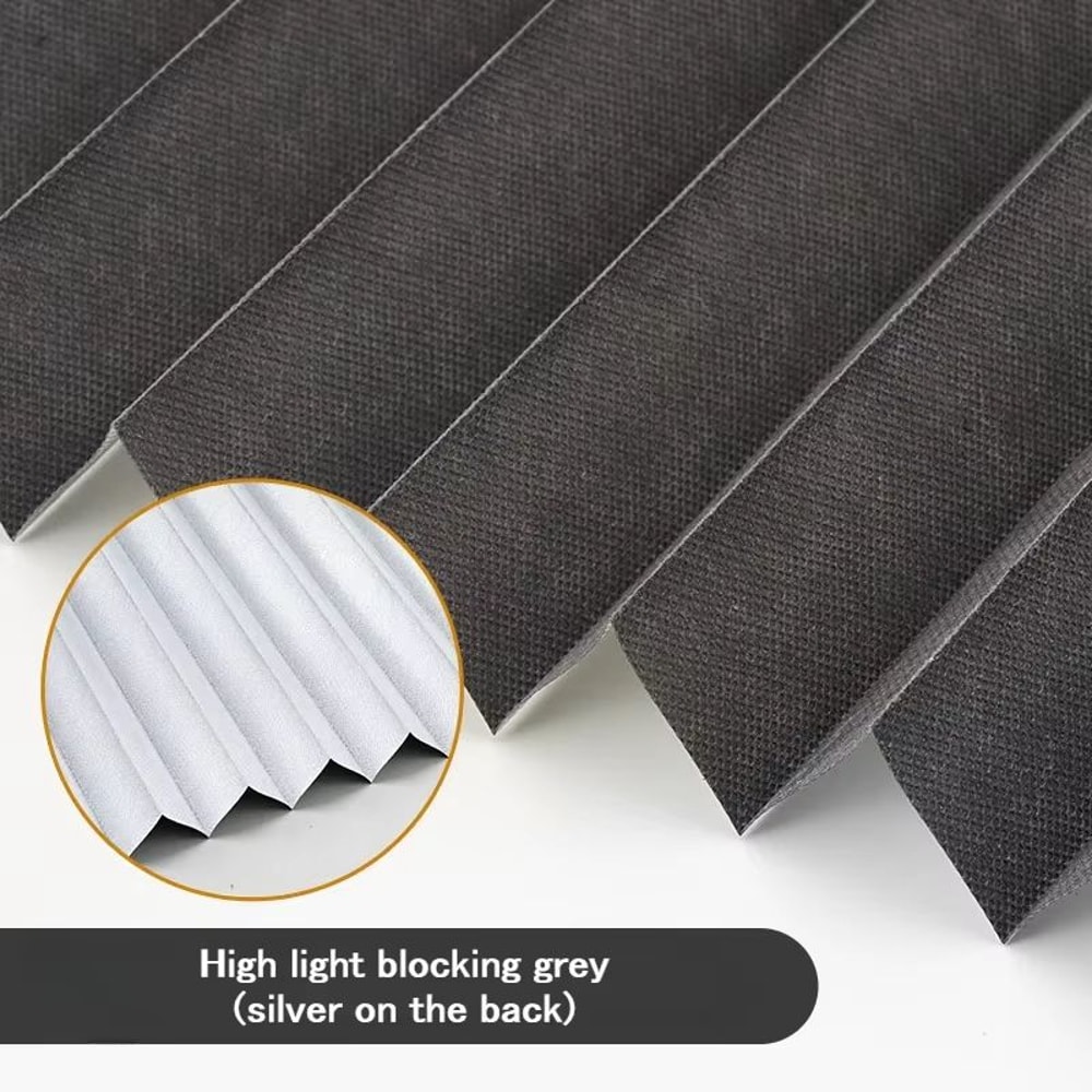 Self Adhesive Pleated Window Blinds Half Blackout Shades For Bathroom And Balcony 15