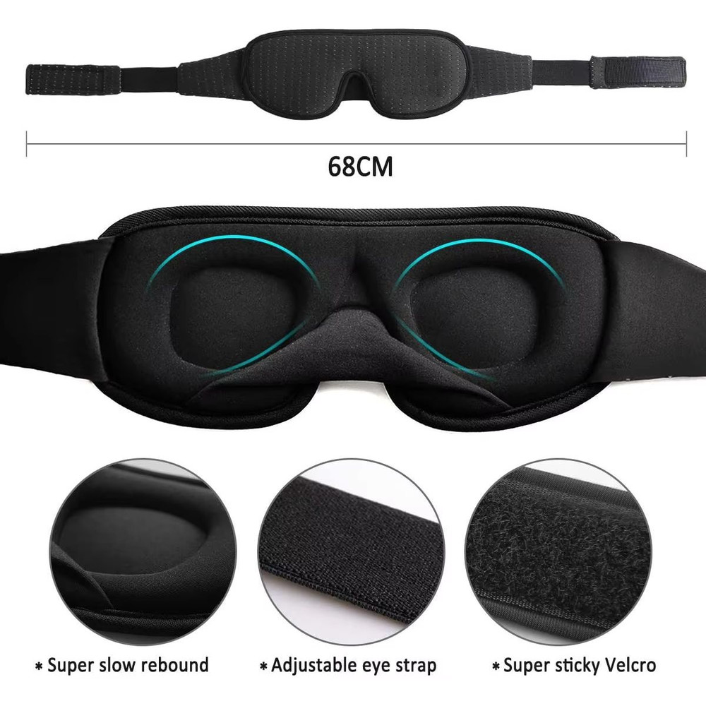 3D Light Block Sleep Mask Ultra Soft Memory Foam Eye Shade 5