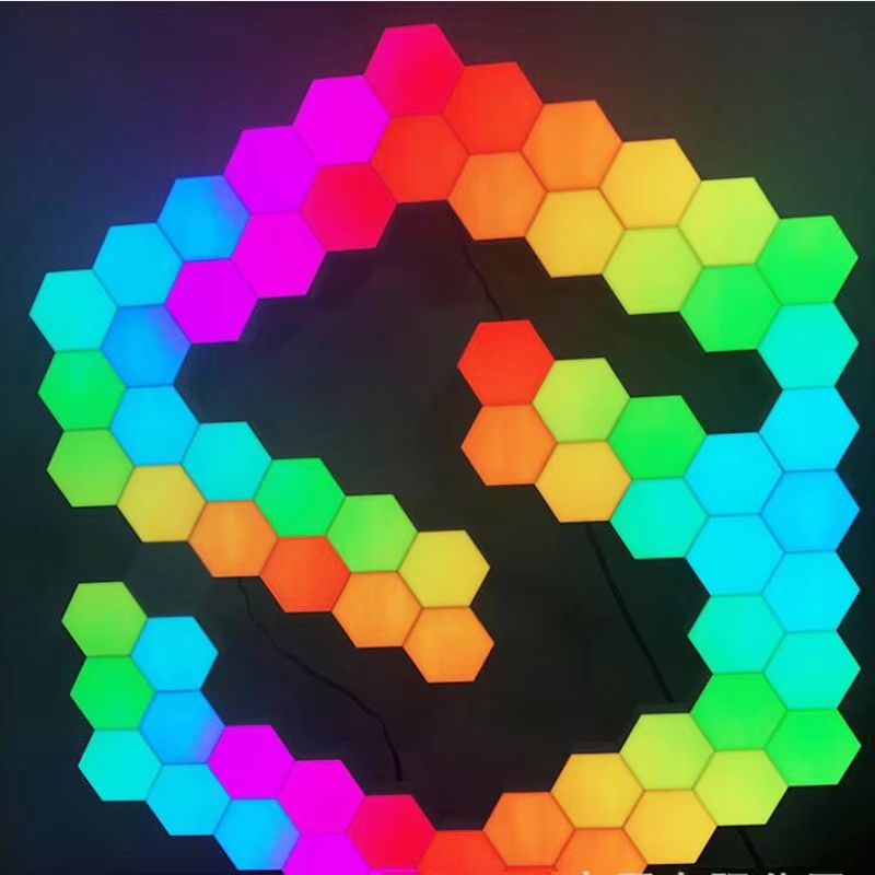 RGB Quantum Hexagon Wall Lamp Touch Sensor DIY LED Colorful Night Light 5