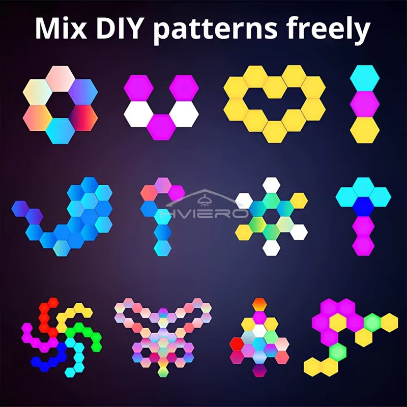 Hexagon Touch Sensor RGB LED Night Lights Quantum Honeycomb Wall Lamp 2
