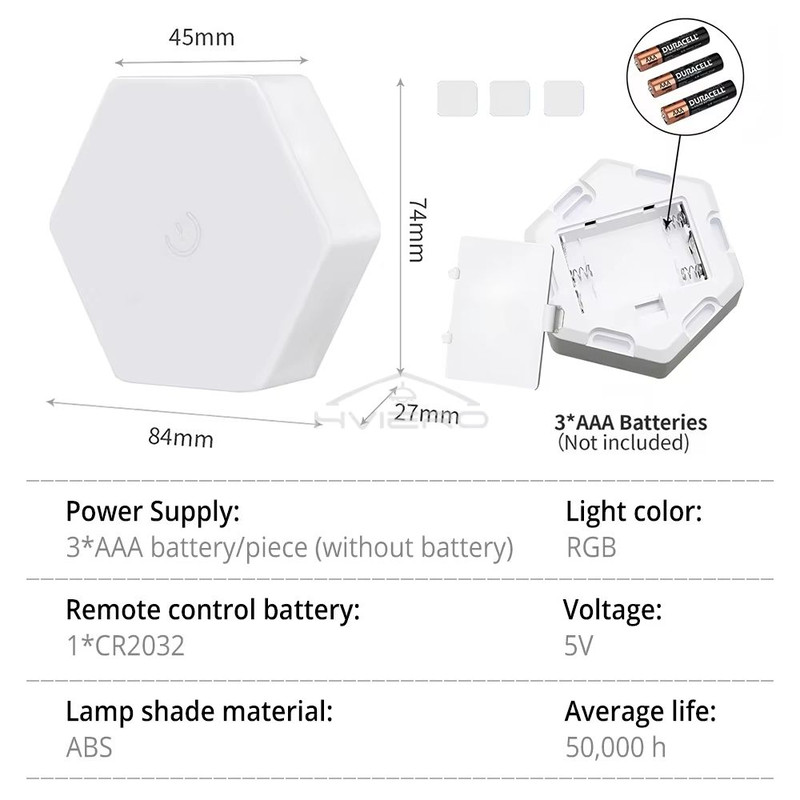 Hexagon Touch Sensor RGB LED Night Lights Quantum Honeycomb Wall Lamp 4