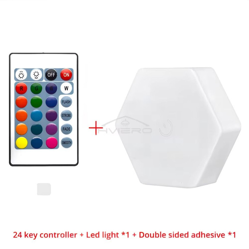 Hexagon Touch Sensor RGB LED Night Lights Quantum Honeycomb Wall Lamp 6