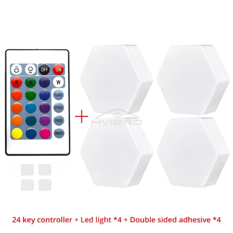 Hexagon Touch Sensor RGB LED Night Lights Quantum Honeycomb Wall Lamp 9