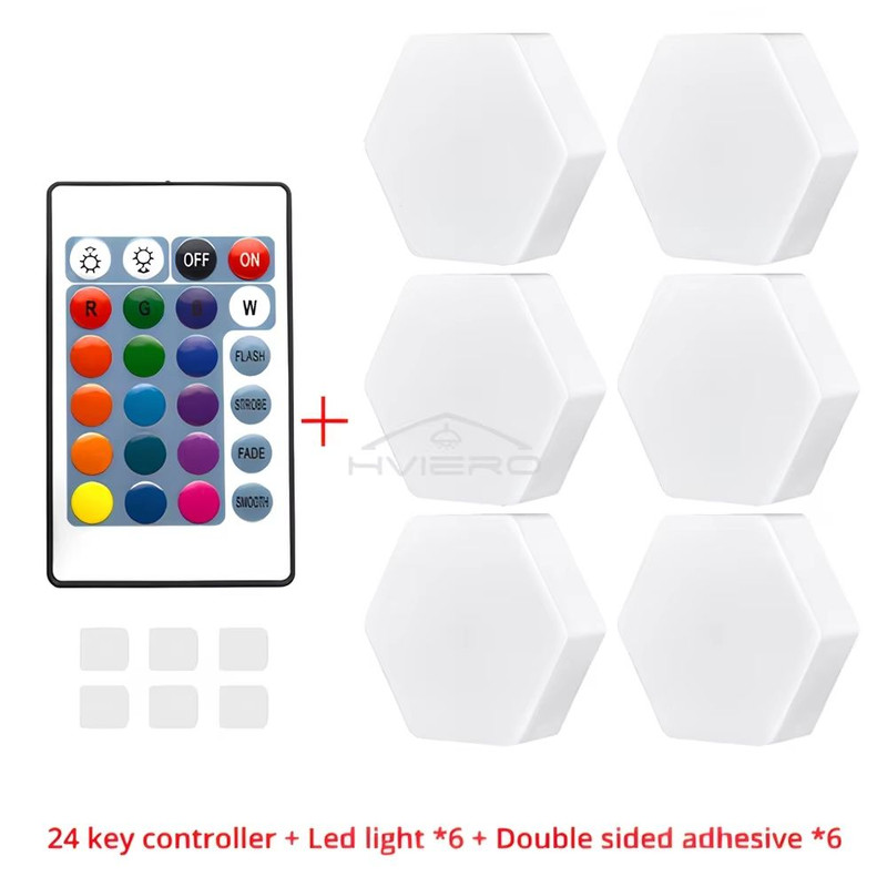 Hexagon Touch Sensor RGB LED Night Lights Quantum Honeycomb Wall Lamp 11