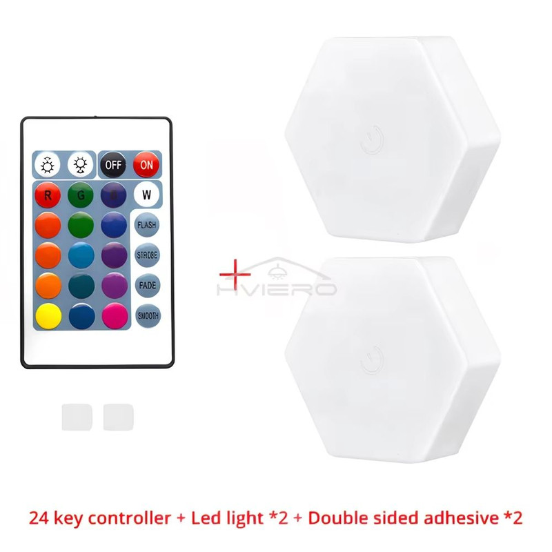 Hexagon Touch Sensor RGB LED Night Lights Quantum Honeycomb Wall Lamp 7