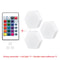 Hexagon Touch Sensor RGB LED Night Lights Quantum Honeycomb Wall Lamp 8