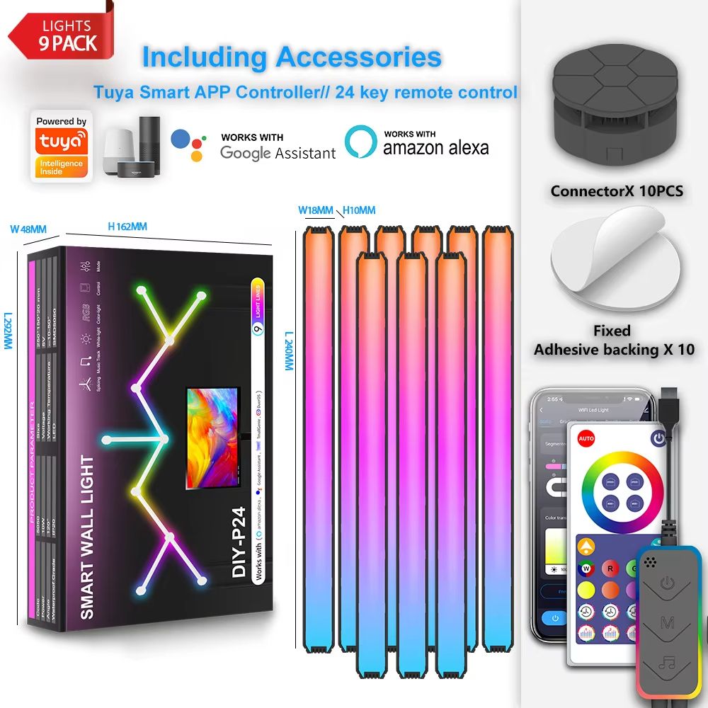 WIFI Intelligent Wall Lamp RGB Symphony Smart DIY Stitching 6