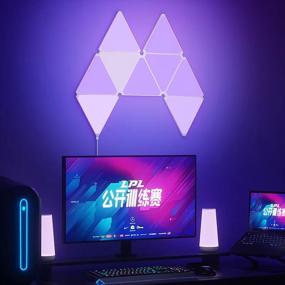 Ultra Thin Gaming Light Tuya WiFi LED Triangular Quantum Lamp RGB Wall Lamp 5
