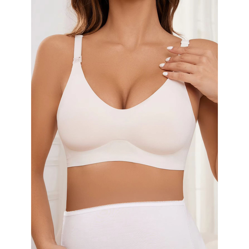 Wireless Maternity Nursing Bra With FrontOpen Buckle  Breathable  Supportive Pregnancy Underwear 5