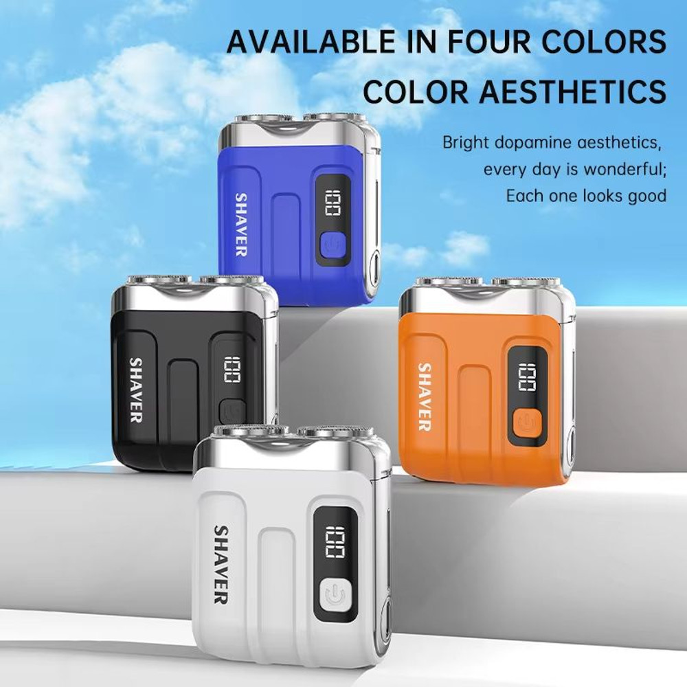 Mini Electric Smart Shaver With Digital Display Dual Blade Rechargeable Beard Trimmer 4