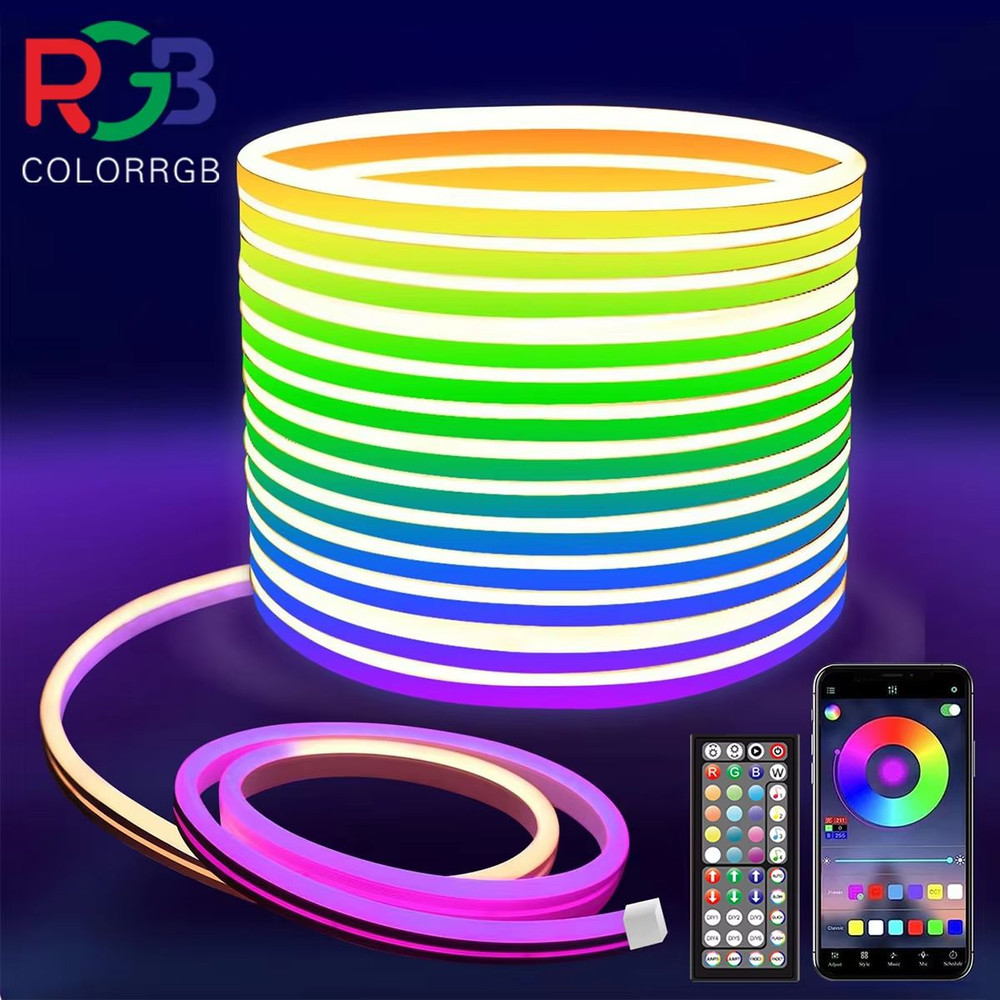 Flexible RGB Neon LED Rope Lights Smart Strip Lighting With App Remote Control For Bedrooms Deco 0