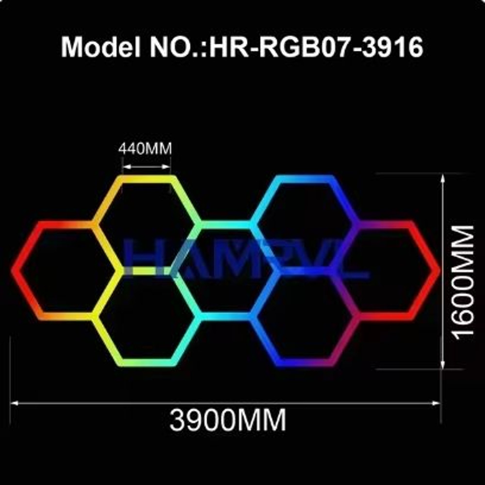 RGB Hexagon LED Garage Ceiling Light Music Sync Panel Lighting For Gym Game Room Events 12