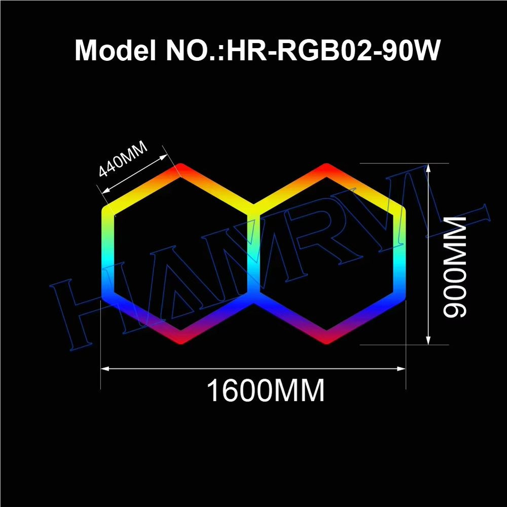 RGB Hexagon LED Garage Ceiling Light Music Sync Panel Lighting For Gym Game Room Events 7