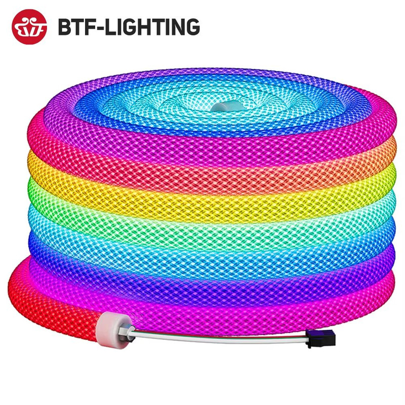 WS2812B 360 Addressable Neon LED Strip Smart RGB Pixel Light With Reticulate Round Design IP67 5V 0