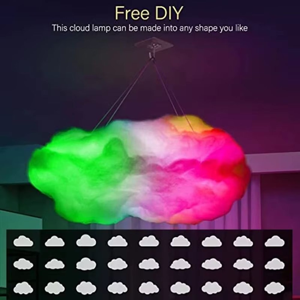 DIY Thunder Cloud LED Ceiling Light Music Sync RGB Storm Effect Lighting Kit For Gaming Rooms Dec 3