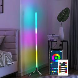 daybetter smart corner floor lamp with rgb color changing light, app & remote control, timer function