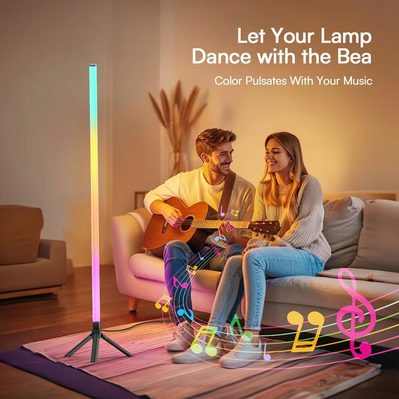 DAYBETTER Smart Corner Floor Lamp With RGB Color Changing Light App Remote Control Timer Function 1