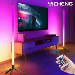 103cm rgb led corner floor lamp – smart remote-controlled standing light for modern home & holiday decor