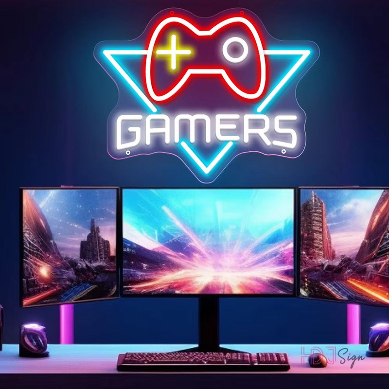 Ultimate Gaming Neon Sign Gamepad LED Wall Art Gamer Room Decor Light 1
