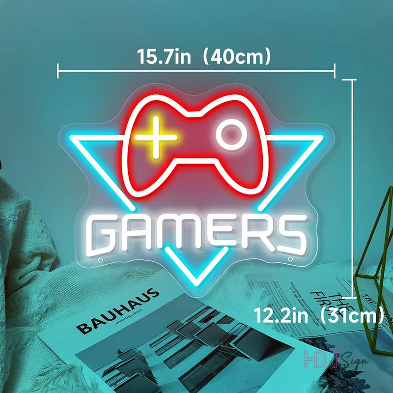 Ultimate Gaming Neon Sign Gamepad LED Wall Art Gamer Room Decor Light 10