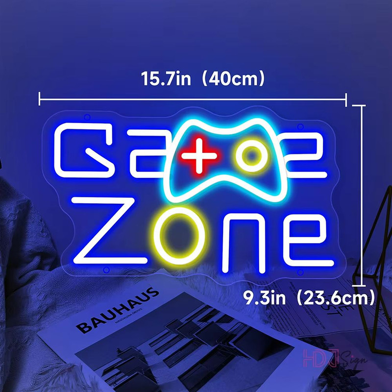 Ultimate Gaming Neon Sign Gamepad LED Wall Art Gamer Room Decor Light 12