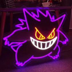 gengar cartoon led neon sign