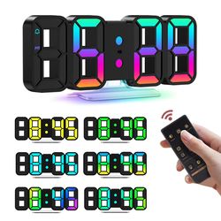 smart oria 3d led alarm clock 9.7 inch with rgb night light and remote control