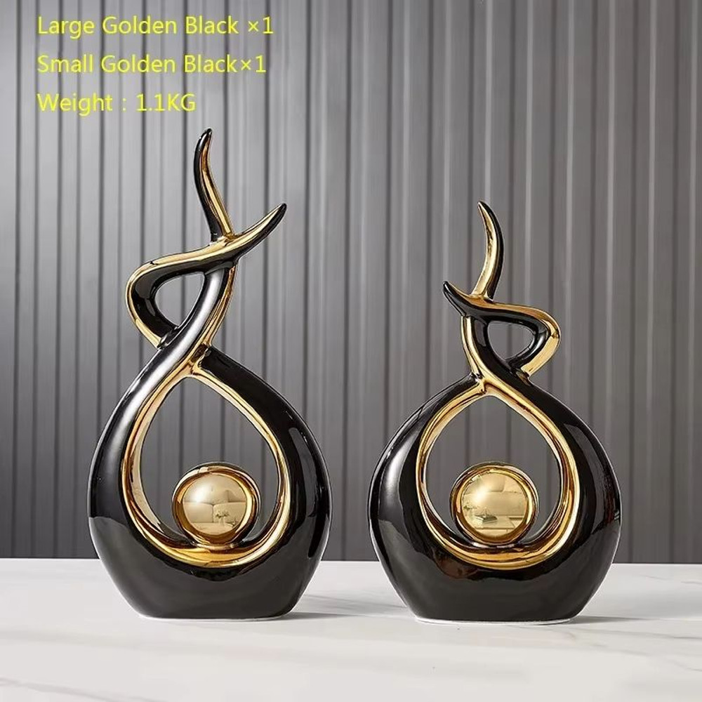 Nordic Ceramic Figurines Modern Home Decor Sculptures For Living Room Desk Or Feng Shui Display 0