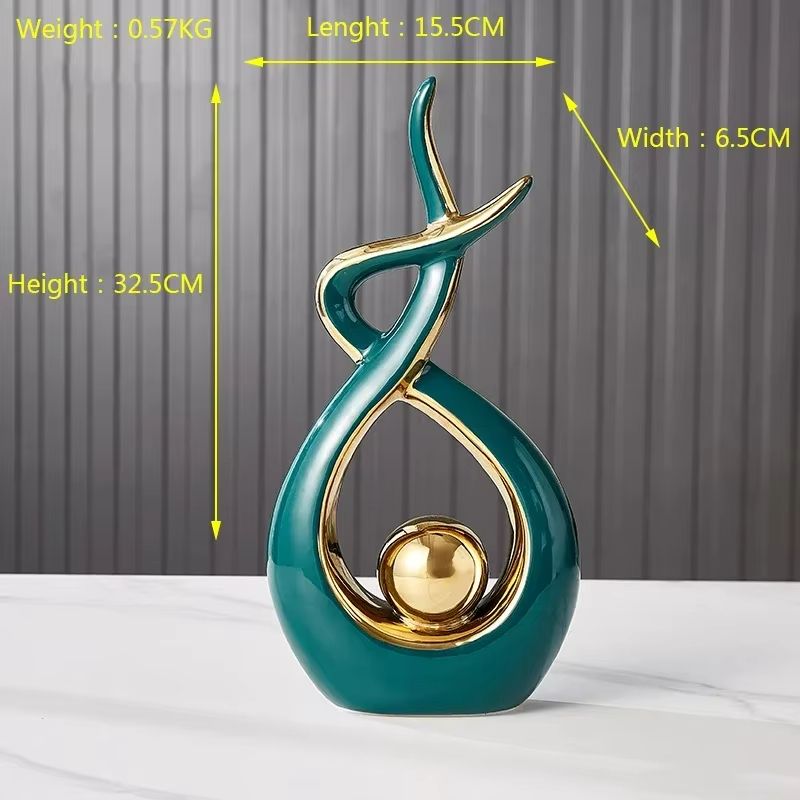 Tranquil Nordic Ceramic Figurine Set Elegant Feng Shui Home Decor Statue 2