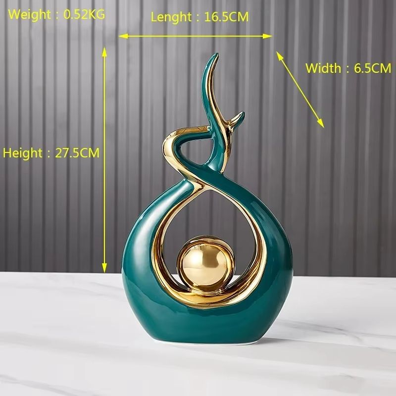 Tranquil Nordic Ceramic Figurine Set Elegant Feng Shui Home Decor Statue 3