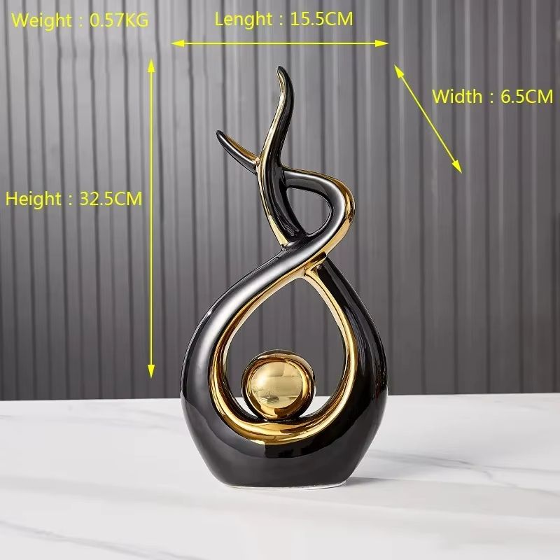 Tranquil Nordic Ceramic Figurine Set Elegant Feng Shui Home Decor Statue 4