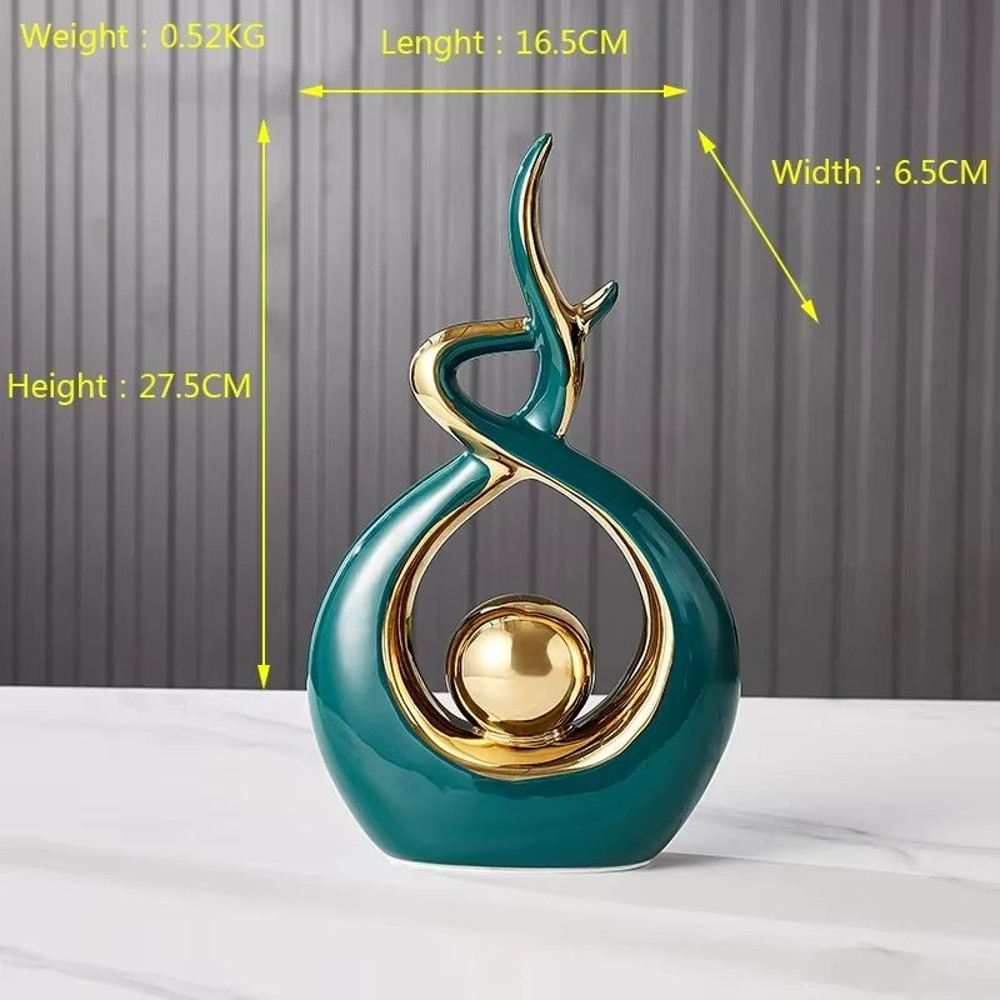 Tranquil Nordic Ceramic Figurine Set Elegant Feng Shui Home Decor Statue 6