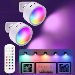 rgb magnetic led wall lamp with remote – 360° touch night light for bedroom, 12 color modes, rechargeable & rotatable wa