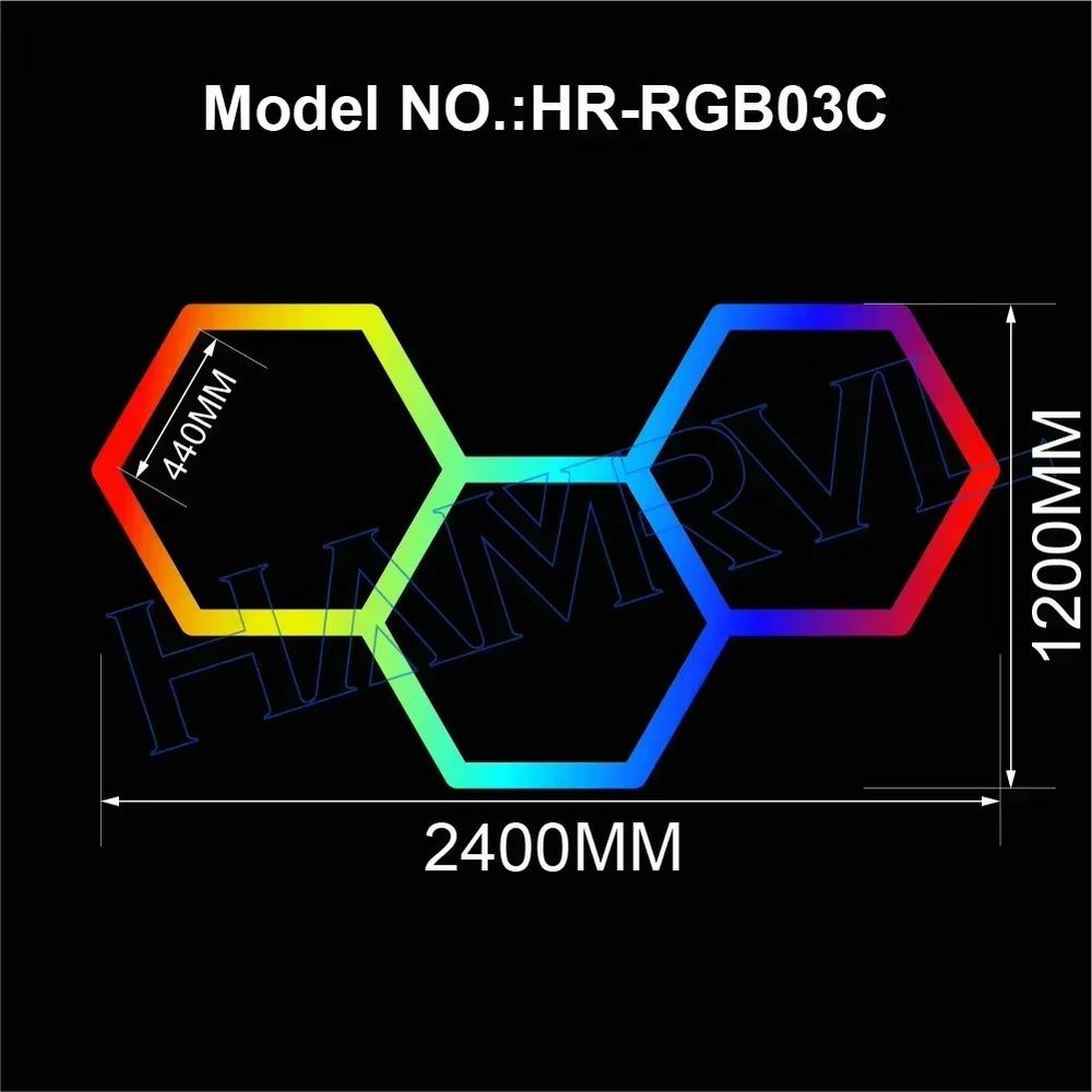 RGB Hexagon LED Light Panels  ColorChanging Wall  Ceiling Lighting For Gaming Garage Decor 9