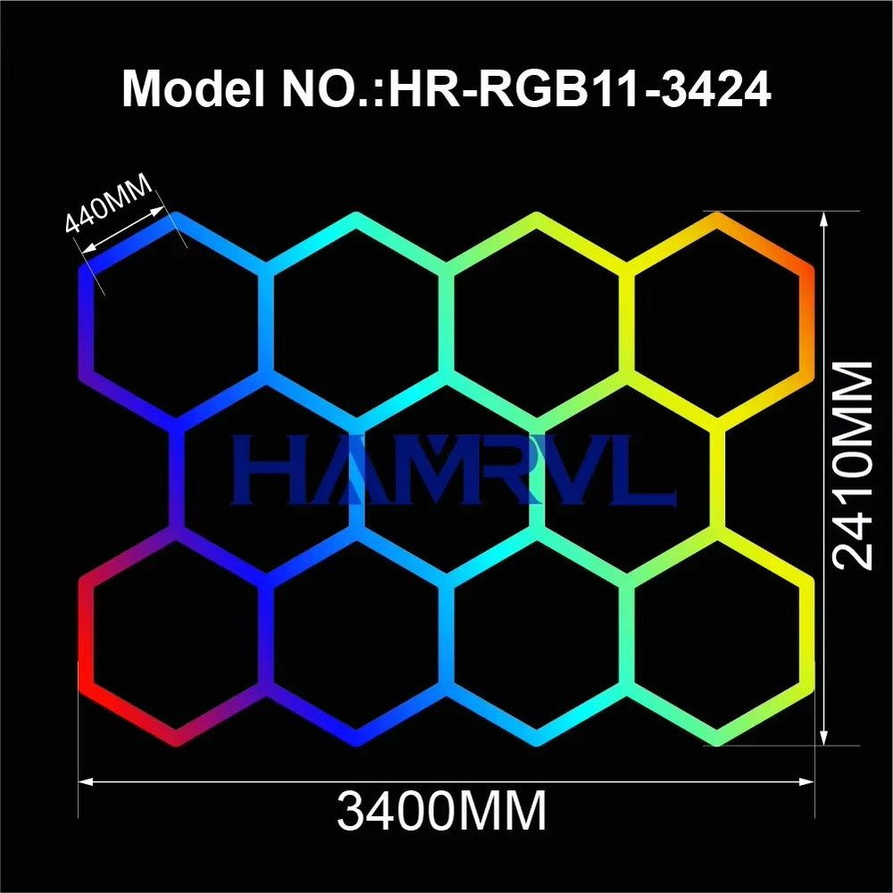 RGB Hexagon LED Light Panels  ColorChanging Wall  Ceiling Lighting For Gaming Garage Decor 10