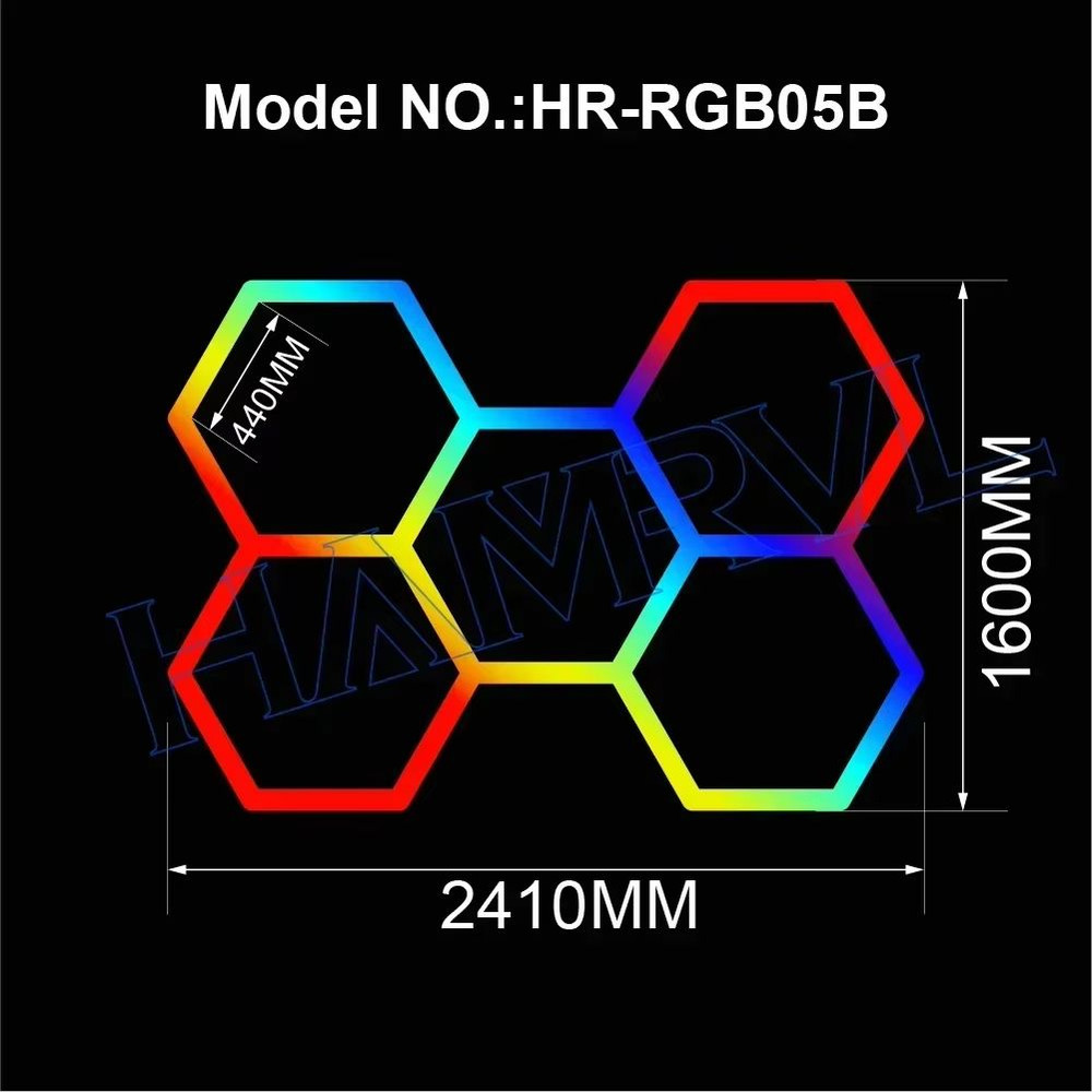 RGB Hexagon LED Light Panels  ColorChanging Wall  Ceiling Lighting For Gaming Garage Decor 12