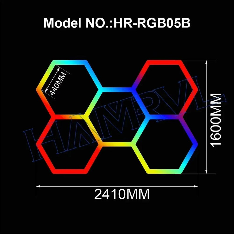 RGB Hexagon LED Light Panels  ColorChanging Wall  Ceiling Lighting For Gaming Garage Decor 12