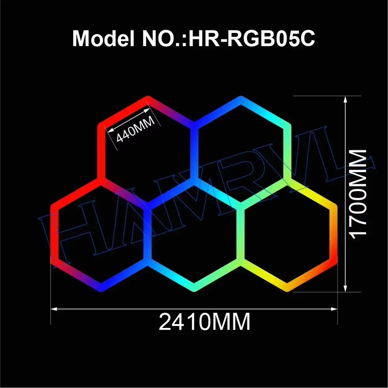 RGB Hexagon LED Light Panels  ColorChanging Wall  Ceiling Lighting For Gaming Garage Decor 13