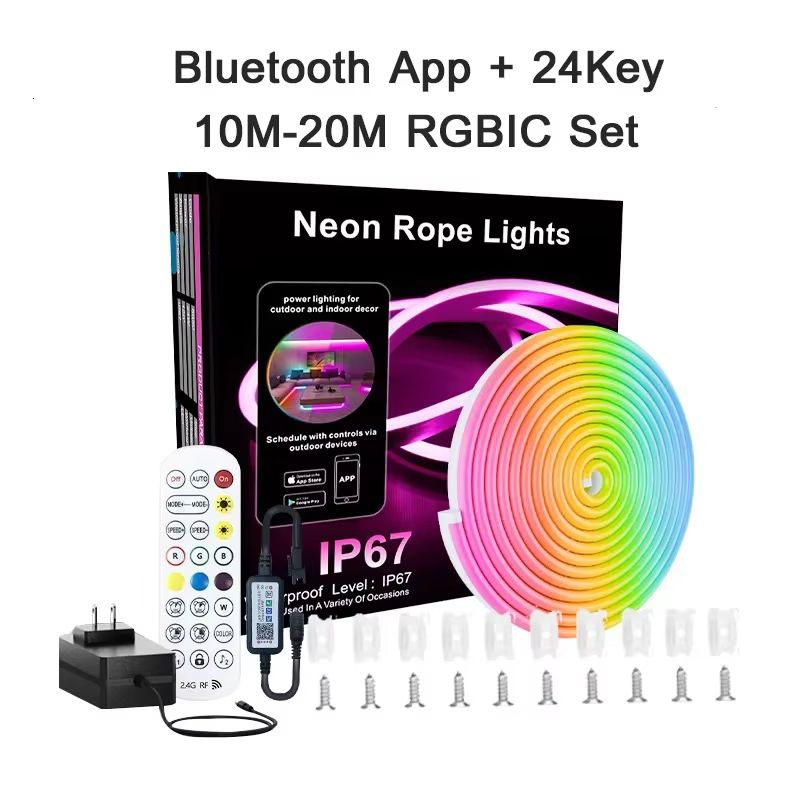 20M RGBIC Neon LED Rope Light 50ft AppControlled Strip With Music Sync For Gaming Decor And DIY Li 8