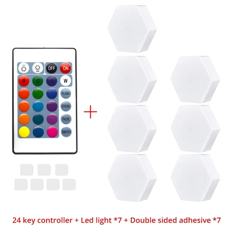 Modular TouchSensitive RGB Hexagon Wall Light Wireless Quantum LED Panels For Ambient Lighting 9
