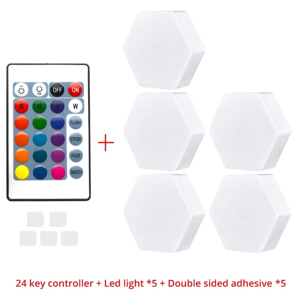Modular TouchSensitive RGB Hexagon Wall Light Wireless Quantum LED Panels For Ambient Lighting 10