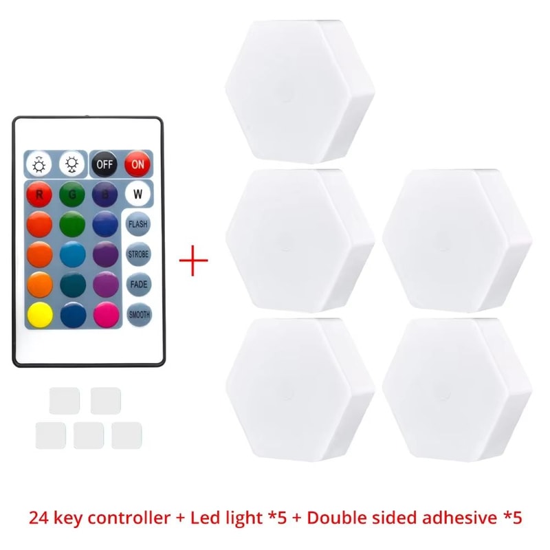 Modular TouchSensitive RGB Hexagon Wall Light Wireless Quantum LED Panels For Ambient Lighting 10