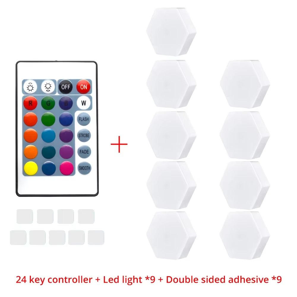 Modular TouchSensitive RGB Hexagon Wall Light Wireless Quantum LED Panels For Ambient Lighting 12