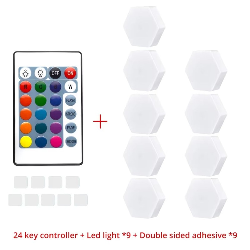 Modular TouchSensitive RGB Hexagon Wall Light Wireless Quantum LED Panels For Ambient Lighting 12