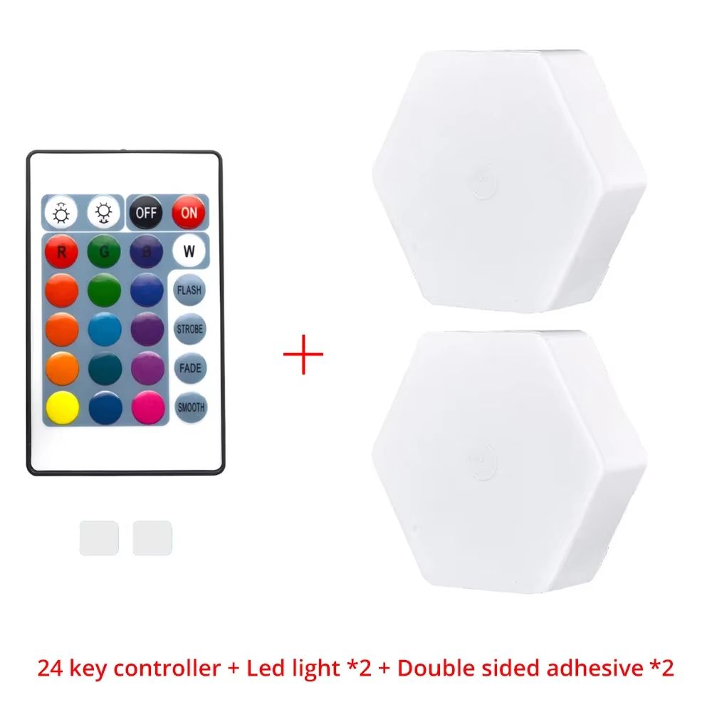Modular TouchSensitive RGB Hexagon Wall Light Wireless Quantum LED Panels For Ambient Lighting 6