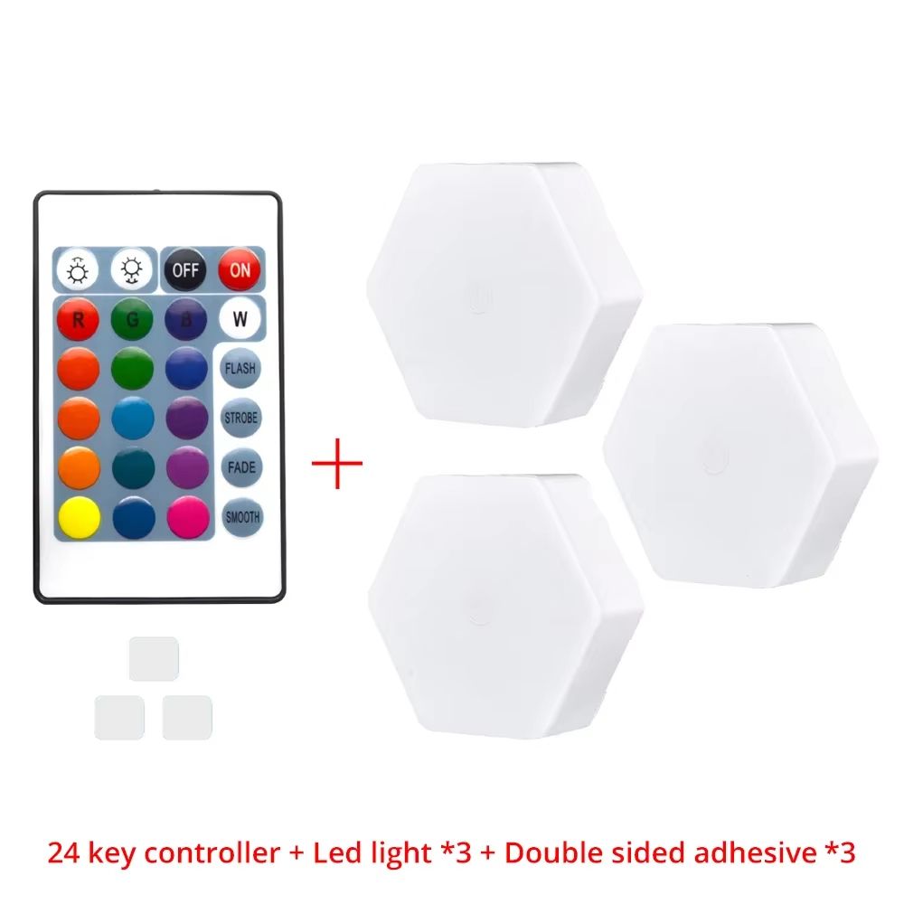 Modular TouchSensitive RGB Hexagon Wall Light Wireless Quantum LED Panels For Ambient Lighting 7