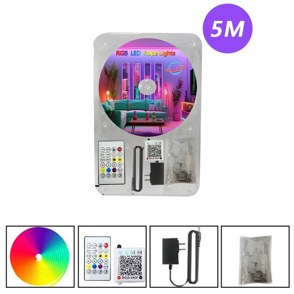 VividGlow 24V RGB Neon LED Strip Light With Bluetooth Music Sync 5m To 30m 6