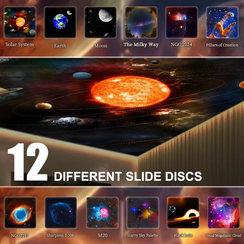 Rocket Astronaut Galaxy Projector Night Light With 13 HD Films Bluetooth Speaker White Noise 2