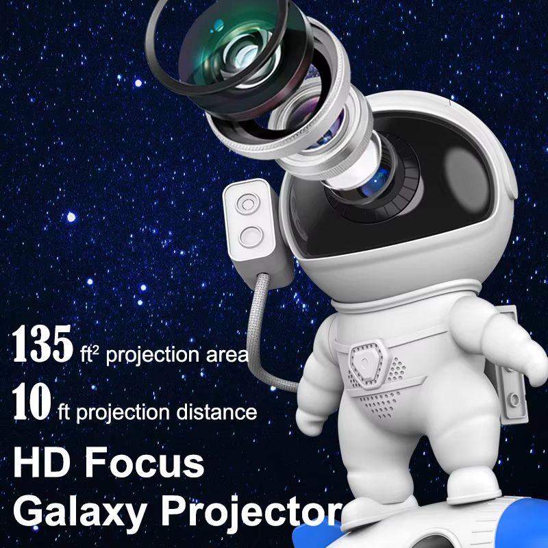 Rocket Astronaut Galaxy Projector Night Light With 13 HD Films Bluetooth Speaker White Noise 3
